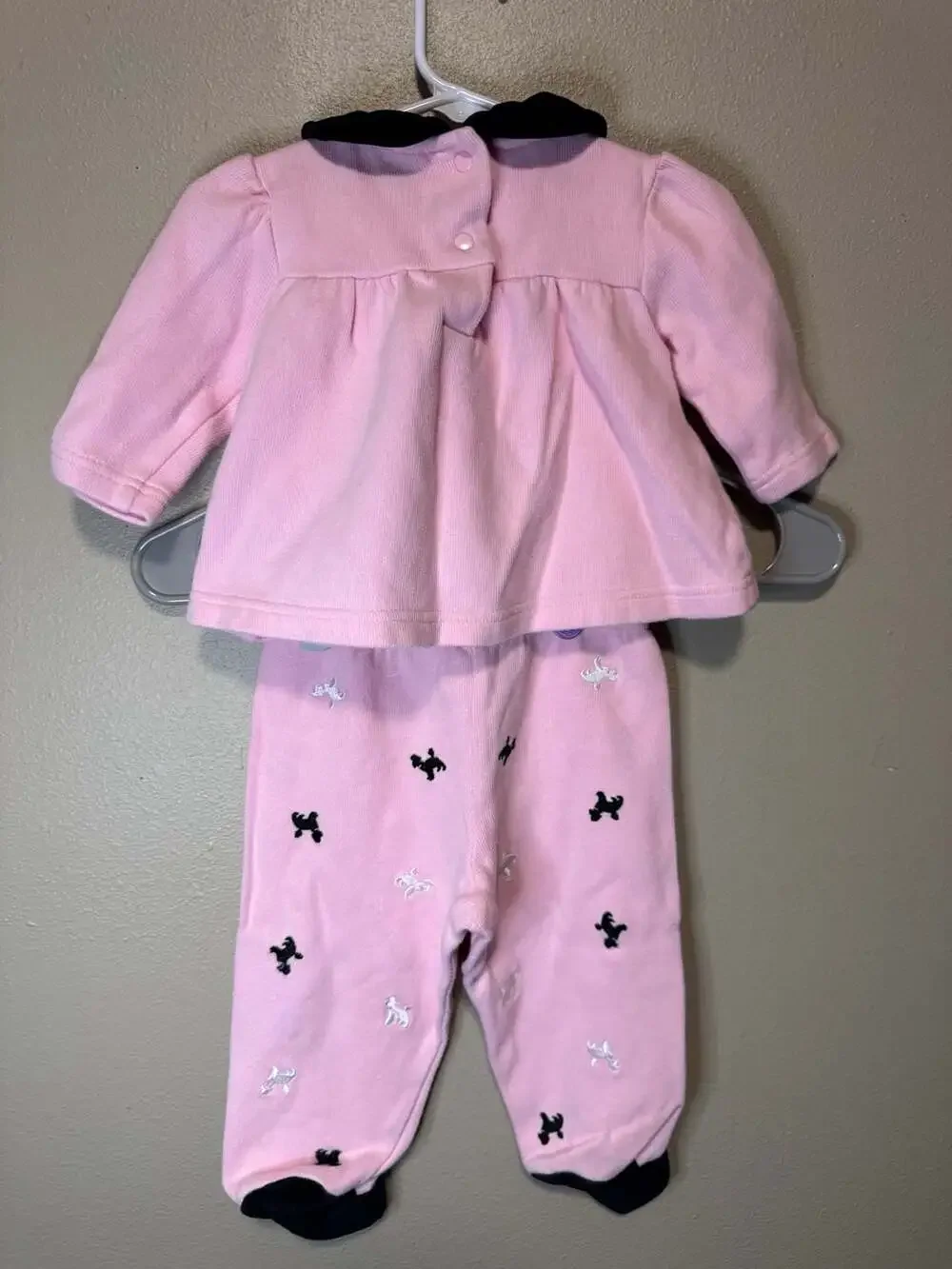 Vintage Okie Dokie Poodle Outfit 6/9M Pink Black